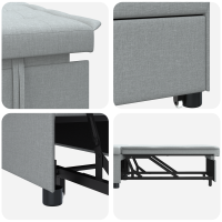 Produktbild för Pull Out Sofa Bed Ljusgrå 194 x 50 x 82 cm tyg