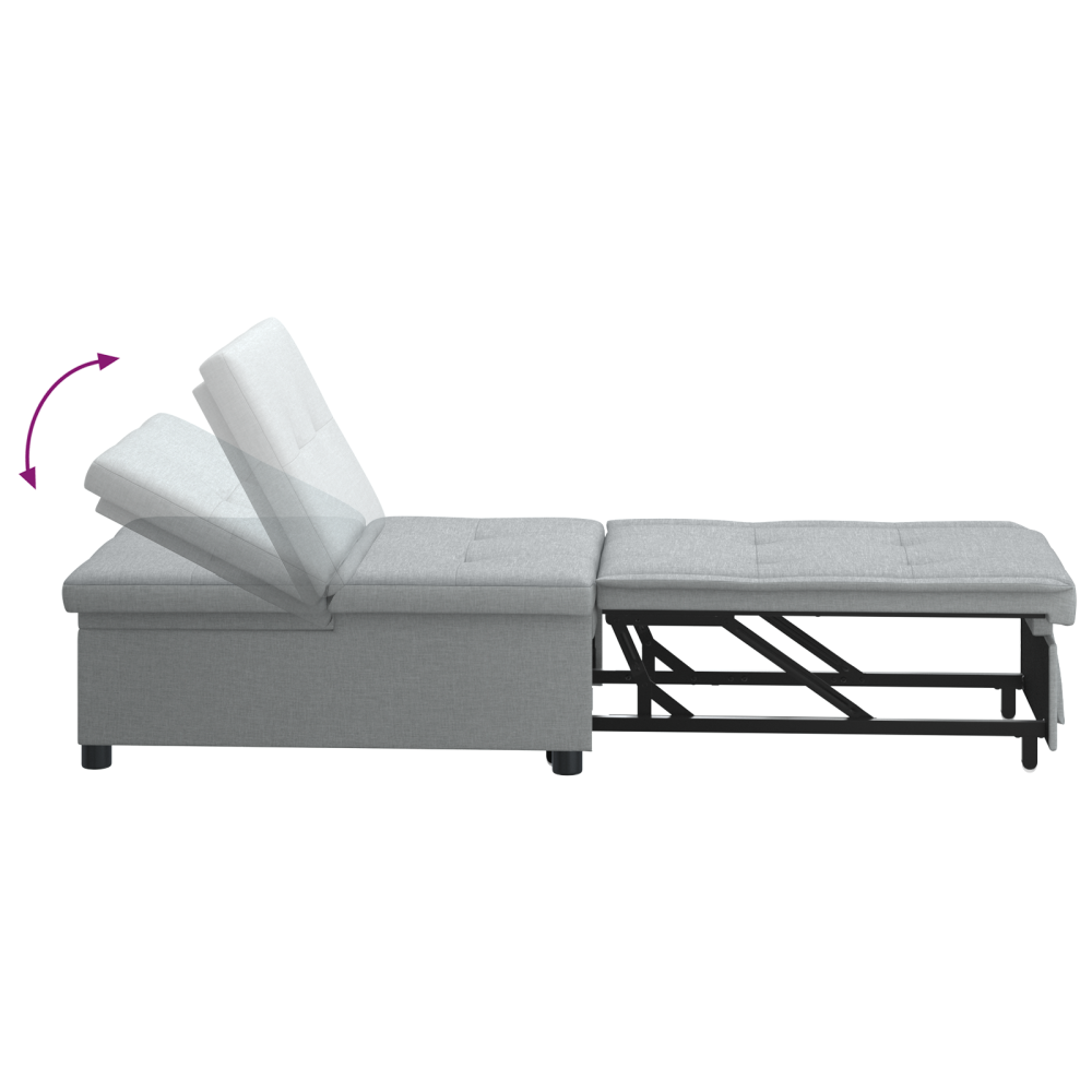 Produktbild för Pull Out Sofa Bed Ljusgrå 194 x 50 x 82 cm tyg