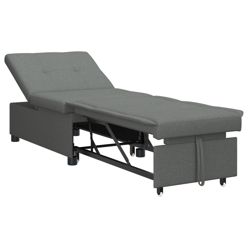 Produktbild för Pull Out Sofa Bed Mörkgrå 194 x 50 x 82 cm tyg