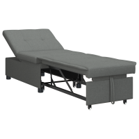 Produktbild för Pull Out Sofa Bed Mörkgrå 194 x 50 x 82 cm tyg