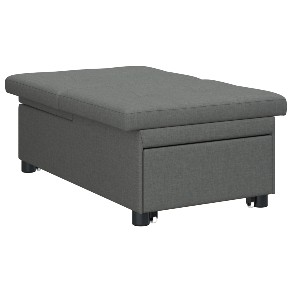 Produktbild för Pull Out Sofa Bed Mörkgrå 194 x 50 x 82 cm tyg