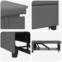 Produktbild för Pull Out Sofa Bed Mörkgrå 194 x 50 x 82 cm tyg