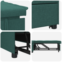 Produktbild för Pull Out Sofa Bed Mörkgrön 194 x 50 x 82 cm tyg
