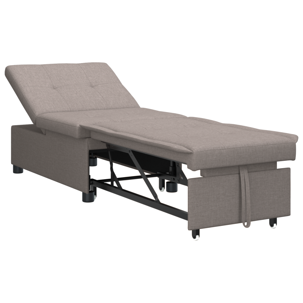 Produktbild för Pull Out Sofa Bed Taupe 194 x 50 x 82 cm tyg