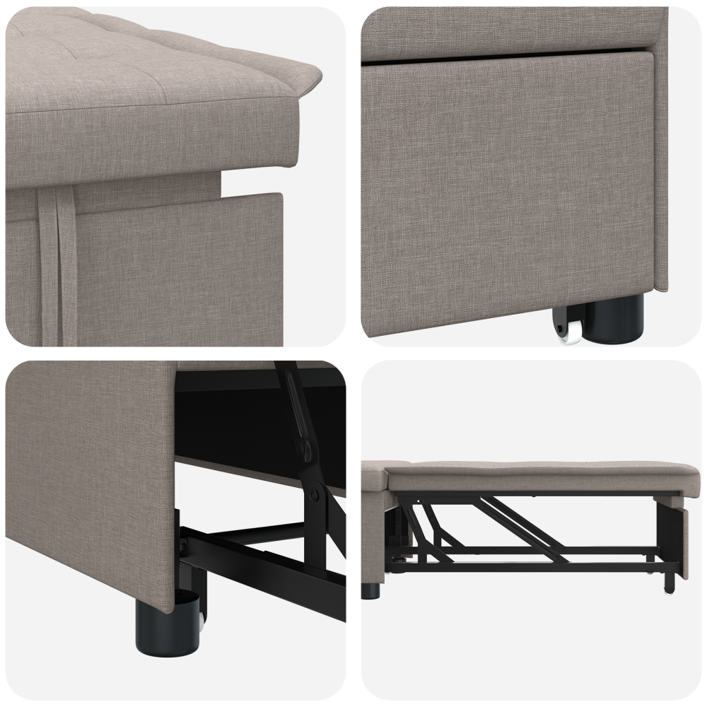 Produktbild för Pull Out Sofa Bed Taupe 194 x 50 x 82 cm tyg