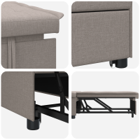 Produktbild för Pull Out Sofa Bed Taupe 194 x 50 x 82 cm tyg