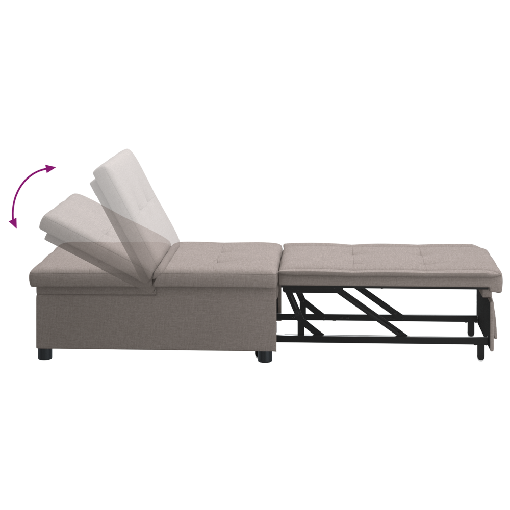 Produktbild för Pull Out Sofa Bed Taupe 194 x 50 x 82 cm tyg