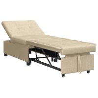 Produktbild för Pull Out Sofa Bed Kräm 194 x 50 x 82 cm tyg