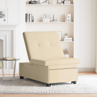 Produktbild för Pull Out Sofa Bed Kräm 194 x 50 x 82 cm tyg