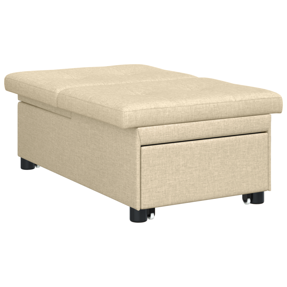 Produktbild för Pull Out Sofa Bed Kräm 194 x 50 x 82 cm tyg