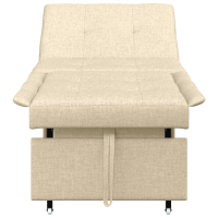 Produktbild för Pull Out Sofa Bed Kräm 194 x 50 x 82 cm tyg