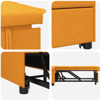 Produktbild för Pull Out Sofa Bed Mörkgul 194 x 50 x 82 cm tyg