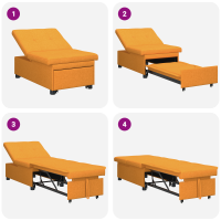 Produktbild för Pull Out Sofa Bed Mörkgul 194 x 50 x 82 cm tyg