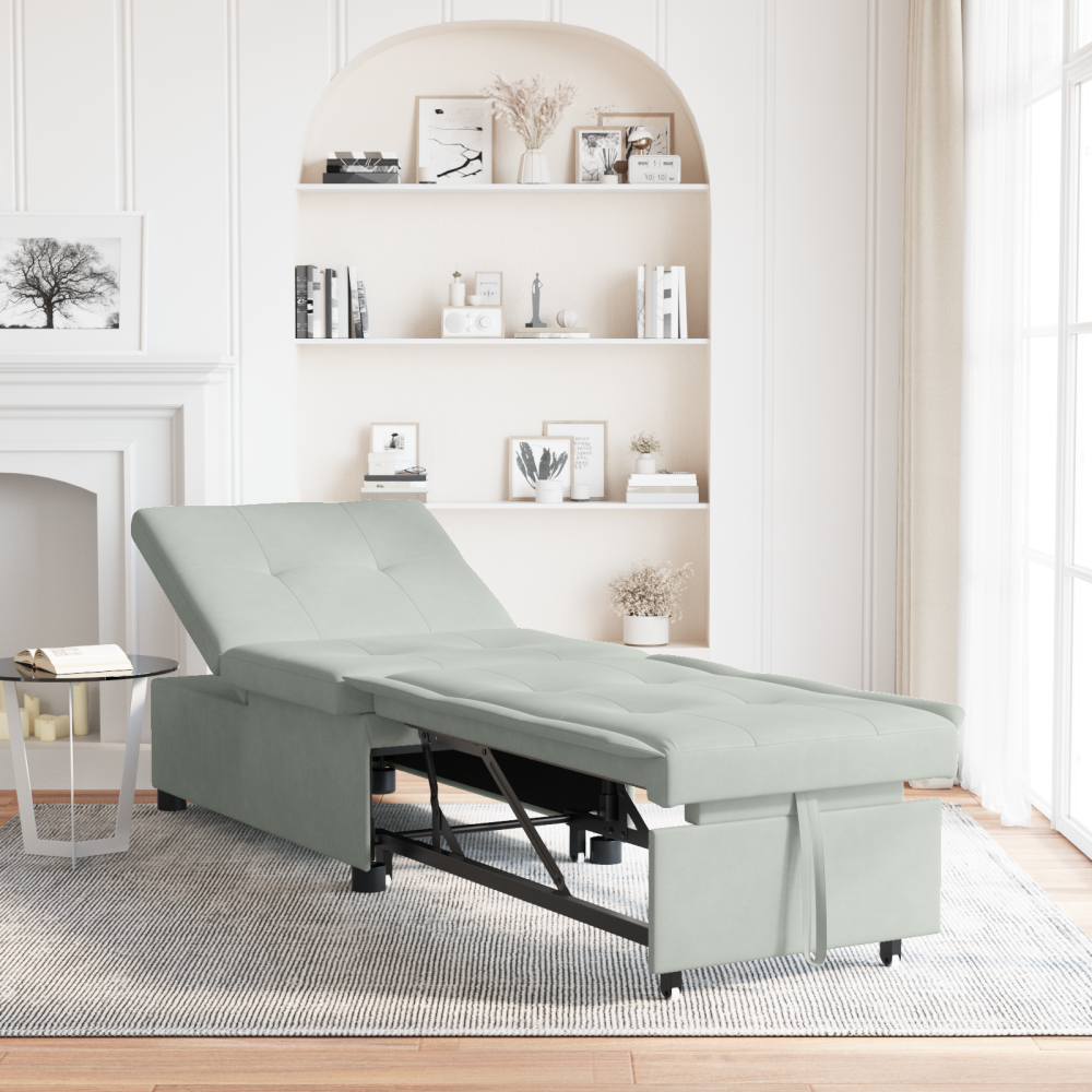 Produktbild för Soffsäng Ljusgrå 194 x 67 x 82 cm Sammet