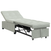 Produktbild för Soffsäng Ljusgrå 194 x 67 x 82 cm Sammet