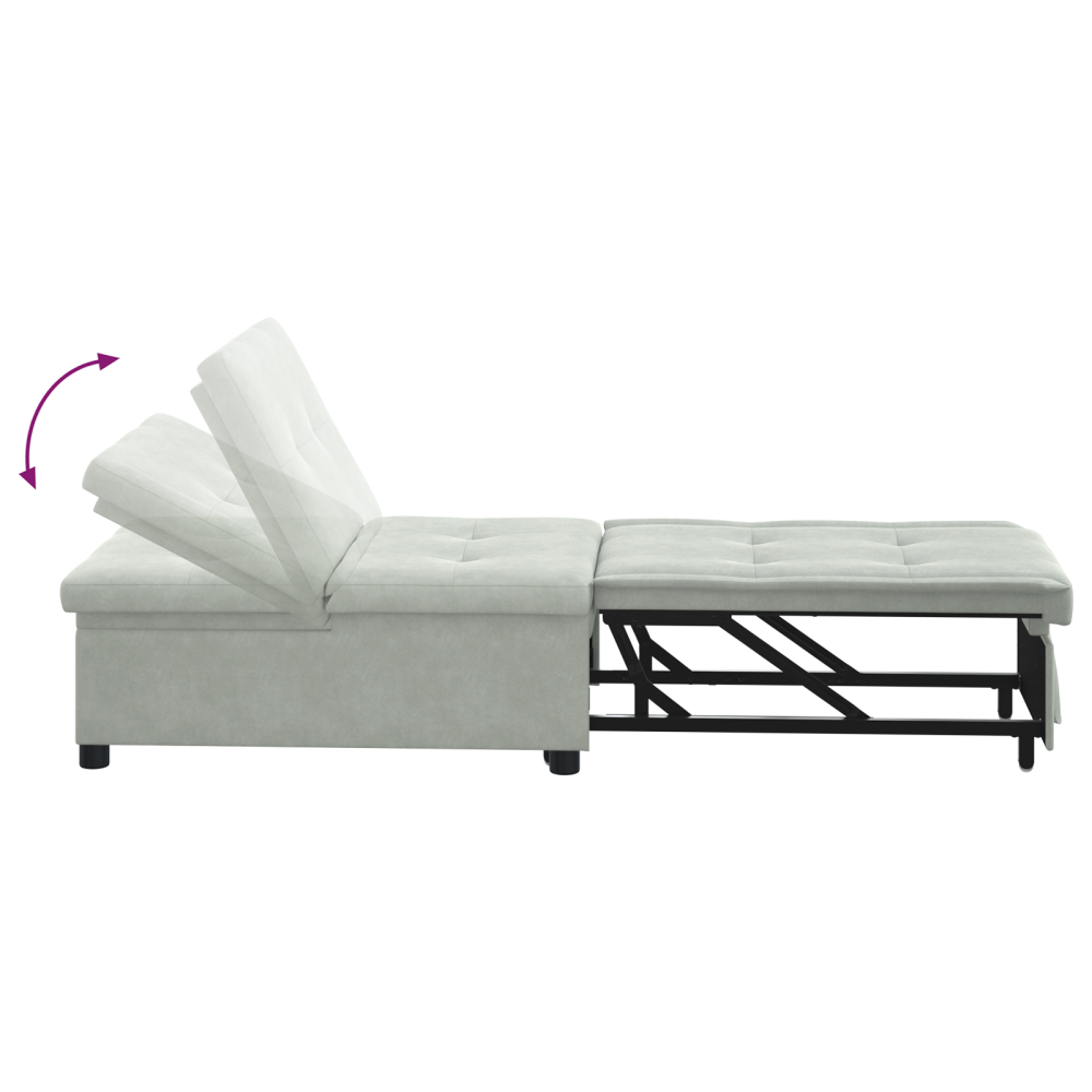 Produktbild för Soffsäng Ljusgrå 194 x 67 x 82 cm Sammet