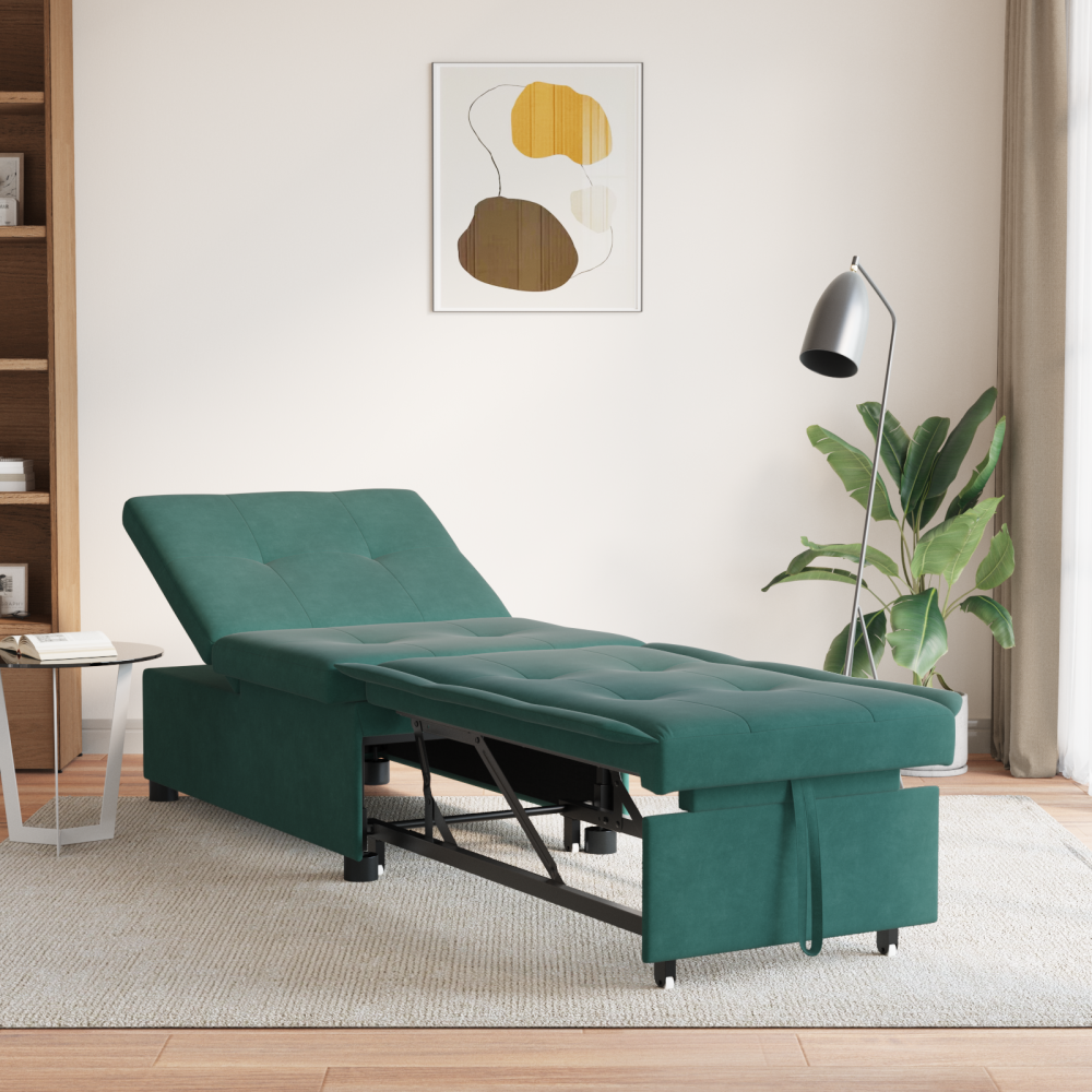 Produktbild för Soffsäng Mörkgrön 194 x 67 x 82 cm Sammet