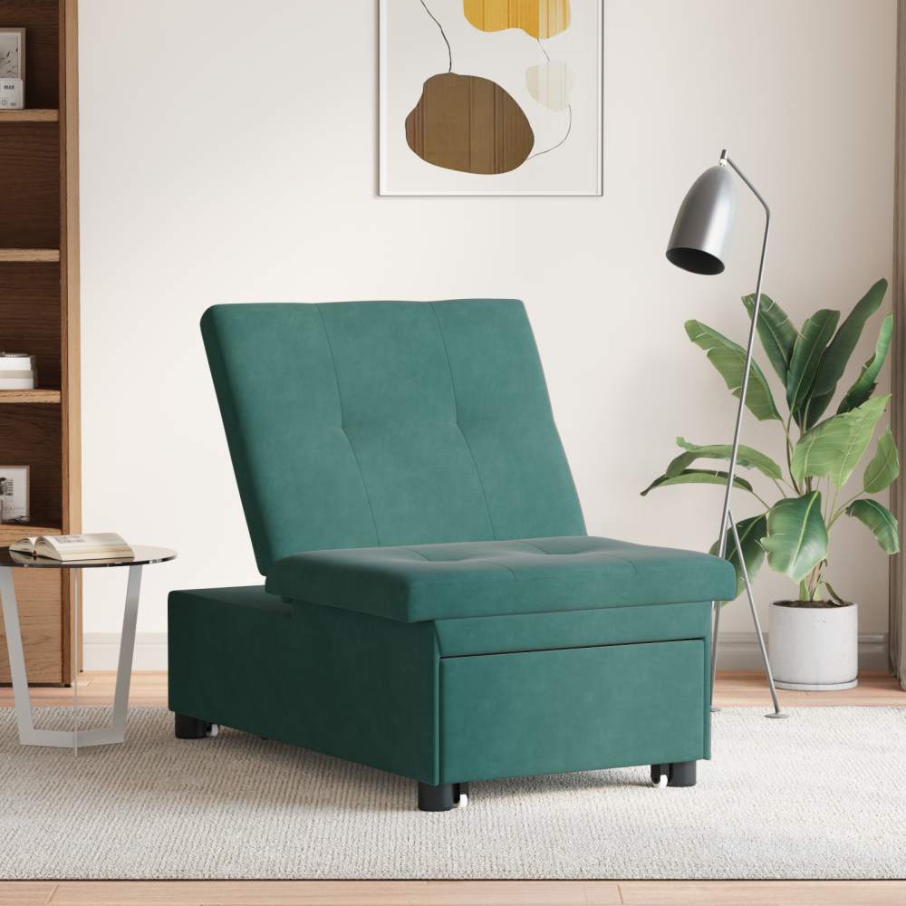Produktbild för Soffsäng Mörkgrön 194 x 67 x 82 cm Sammet