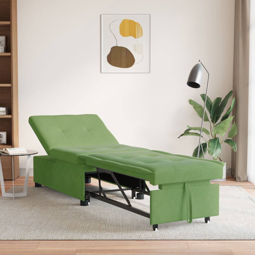 Produktbild för Soffsäng Ljusgrön 194 x 67 x 82 cm Sammet