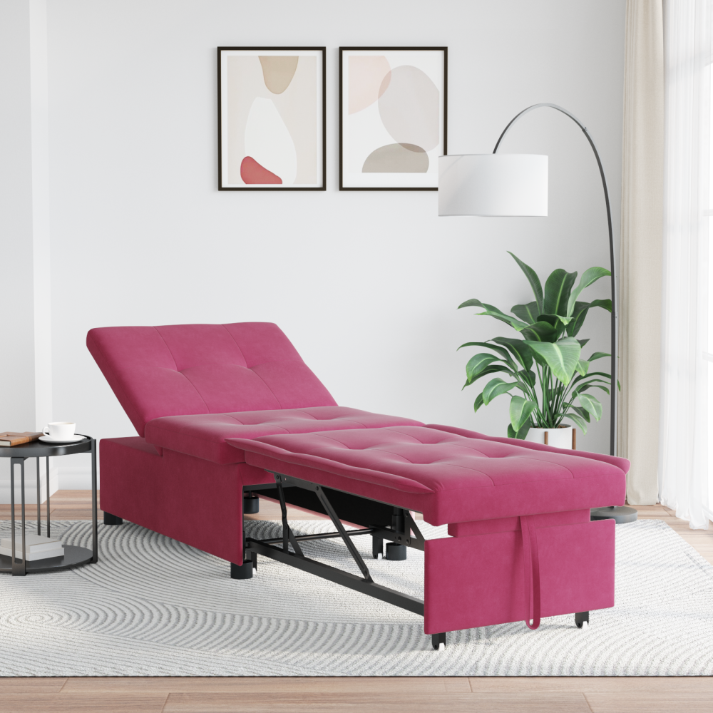 Produktbild för Soffsäng Vinröd 194 x 67 x 82 cm Sammet