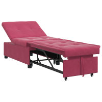Produktbild för Soffsäng Vinröd 194 x 67 x 82 cm Sammet