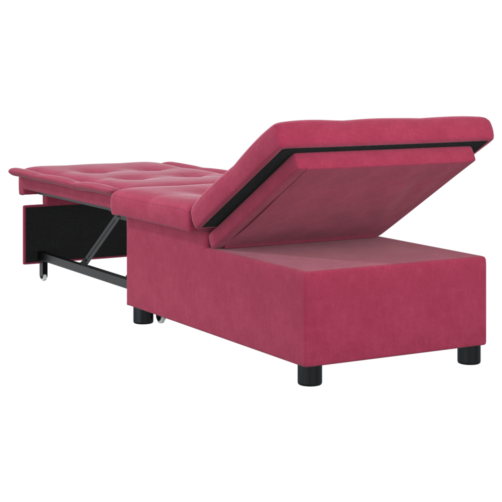 Produktbild för Soffsäng Vinröd 194 x 67 x 82 cm Sammet