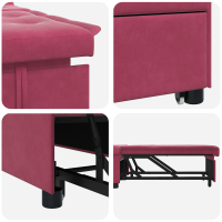 Produktbild för Soffsäng Vinröd 194 x 67 x 82 cm Sammet