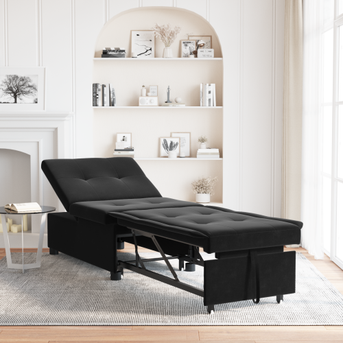 vidaXL Soffsäng Svart 194 x 67 x 82 cm Sammet