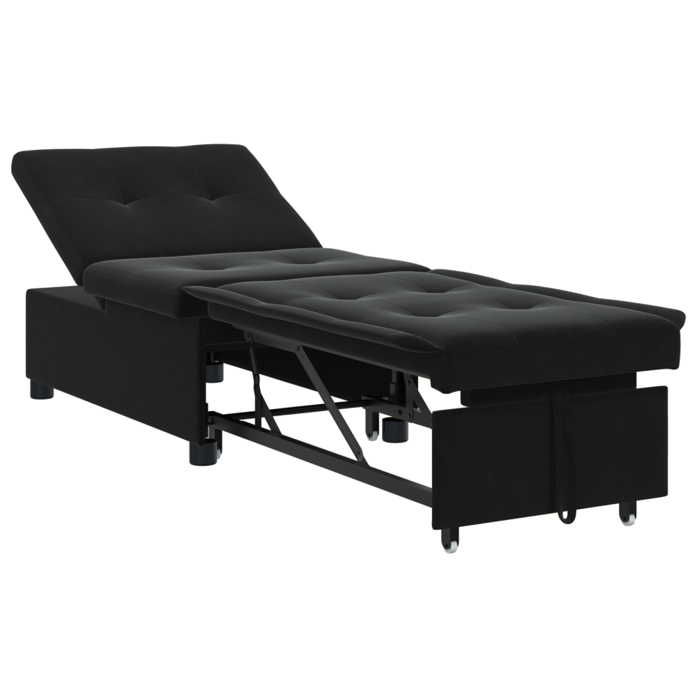 Produktbild för Soffsäng Svart 194 x 67 x 82 cm Sammet