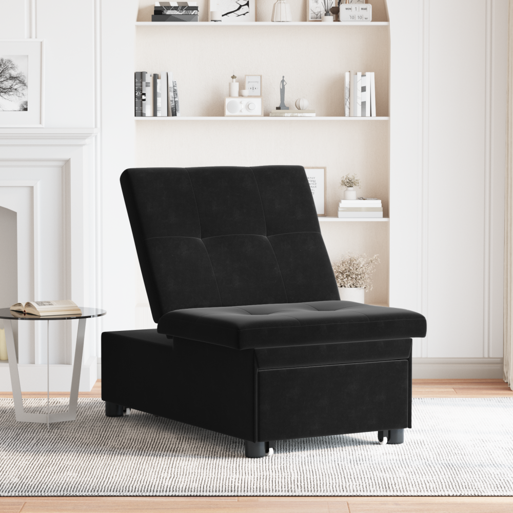 Produktbild för Soffsäng Svart 194 x 67 x 82 cm Sammet