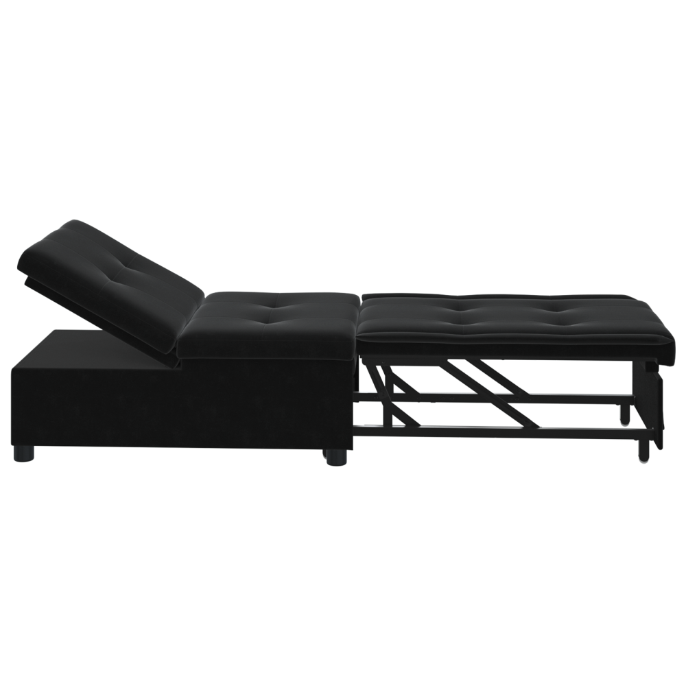 Produktbild för Soffsäng Svart 194 x 67 x 82 cm Sammet