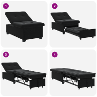 Produktbild för Soffsäng Svart 194 x 67 x 82 cm Sammet