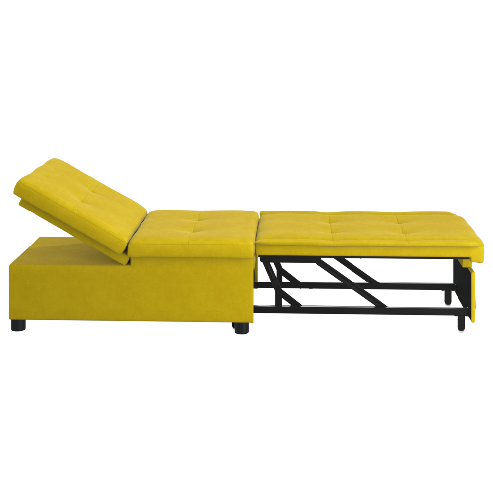 Produktbild för Soffsäng Gul 194 x 67 x 82 cm Sammet
