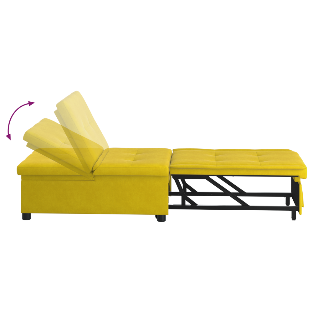 Produktbild för Soffsäng Gul 194 x 67 x 82 cm Sammet