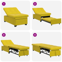 Produktbild för Soffsäng Gul 194 x 67 x 82 cm Sammet