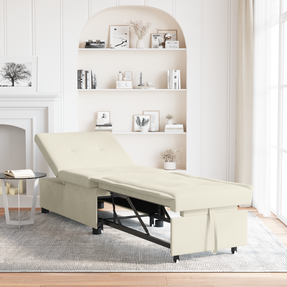 Produktbild för Soffsäng Kräm 194 x 67 x 82 cm Sammet