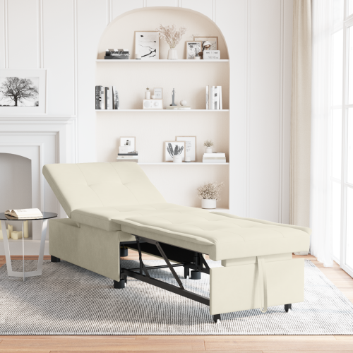 vidaXL Soffsäng Kräm 194 x 67 x 82 cm Sammet