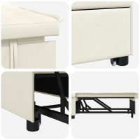 Produktbild för Soffsäng Kräm 194 x 67 x 82 cm Sammet
