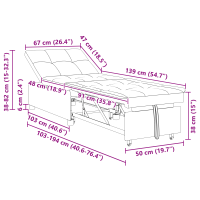 Produktbild för Soffsäng Turkos 194 x 67 x 82 cm Sammet