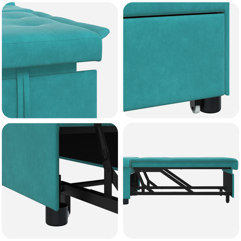 Produktbild för Soffsäng Turkos 194 x 67 x 82 cm Sammet