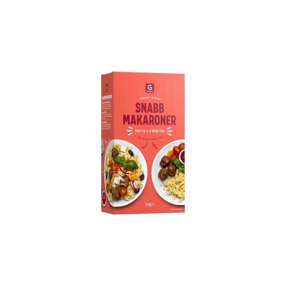 Produktbild för Snabbmakaroner Pasta 1 kg