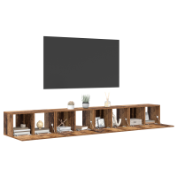 Produktbild för TV-bänkset 4 pcs Gammalt trä 60 x 30 x 30 cm Konstruerat trä
