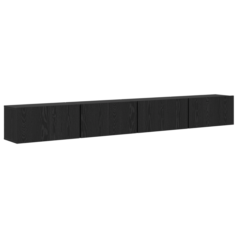 Produktbild för TV-bänkset 4 pcs Svart Ek 60 x 30 x 30 cm Konstruerat trä