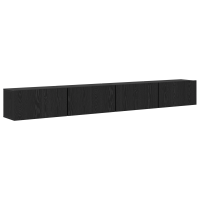Produktbild för TV-bänkset 4 pcs Svart Ek 60 x 30 x 30 cm Konstruerat trä