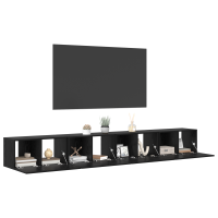 Produktbild för TV-bänkset 4 pcs Svart Ek 60 x 30 x 30 cm Konstruerat trä