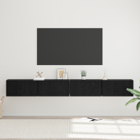 Produktbild för TV-bänkset 4 pcs Svart Ek 60 x 30 x 30 cm Konstruerat trä