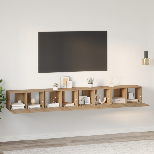 vidaXL TV-bänkset 4 pcs Artisan Ek Konstruerat trä