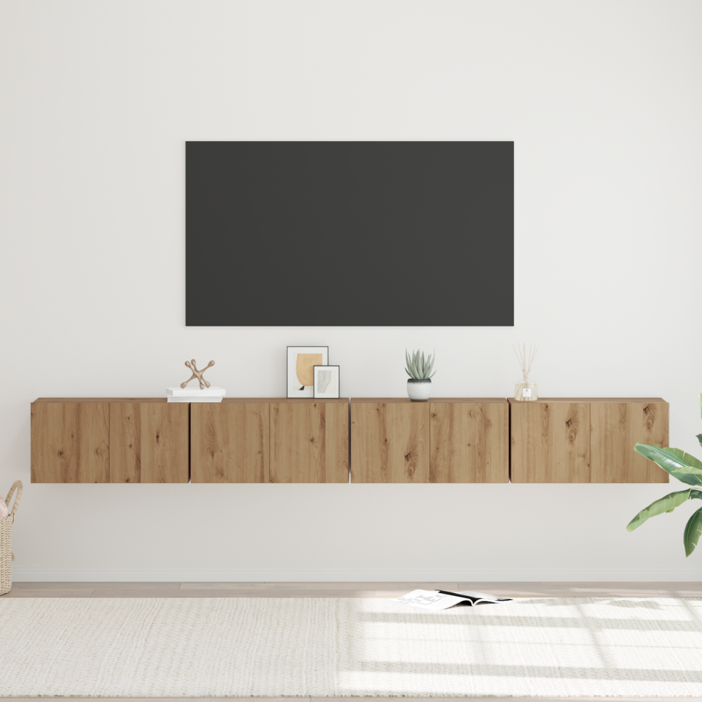 Produktbild för TV-bänkset 4 pcs Artisan Ek Konstruerat trä