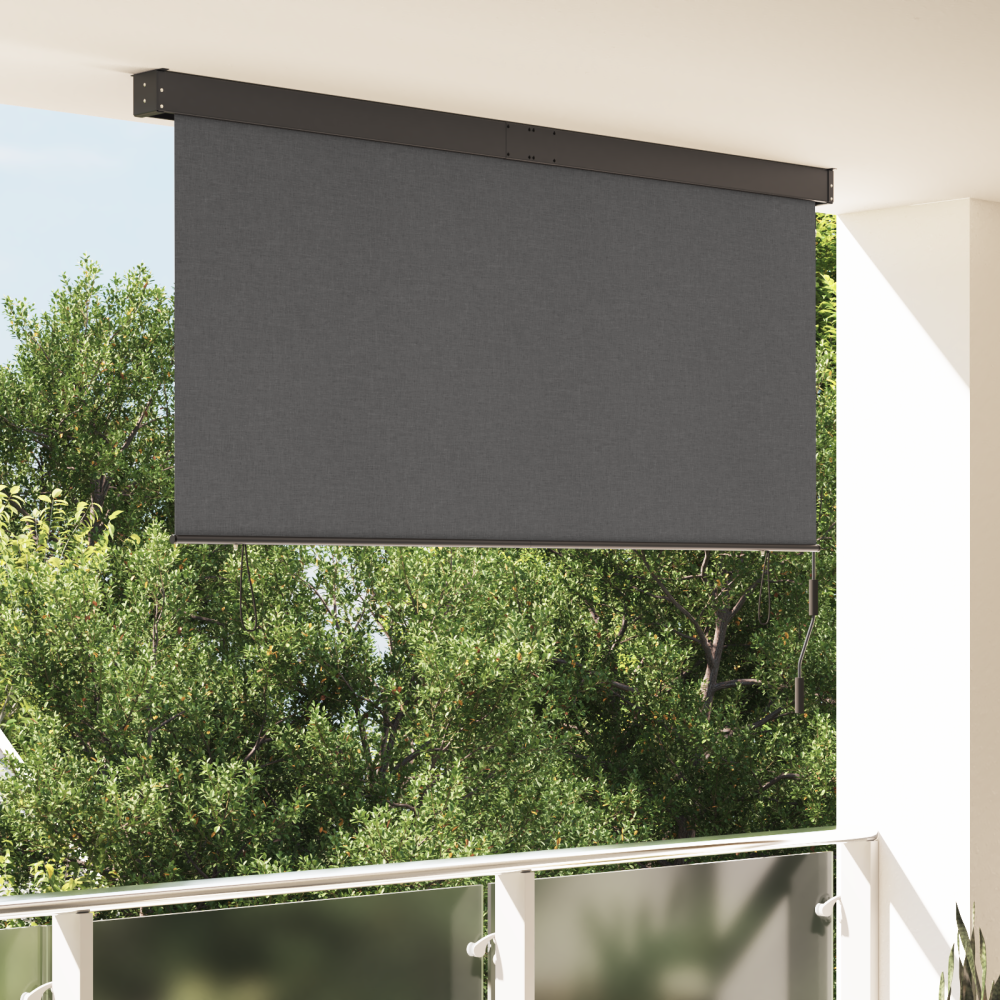 Produktbild för Rullgardin Antracit 200 x 250 cm Tyg och Aluminium
