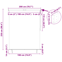 Produktbild för Rullgardin Antracit 200 x 250 cm Tyg och Aluminium